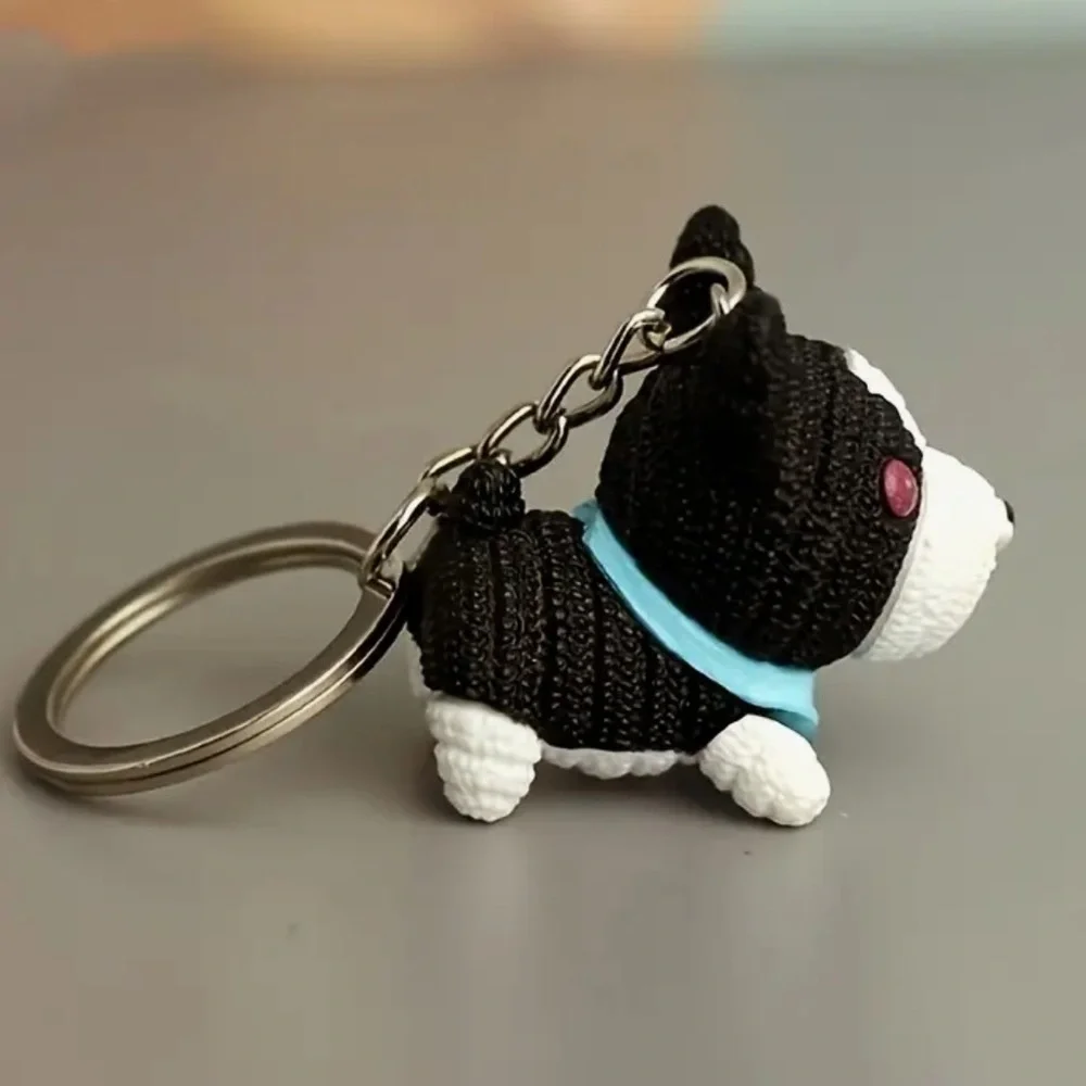 Frenchie Boston Terrier Resin Keychain - Key Ring